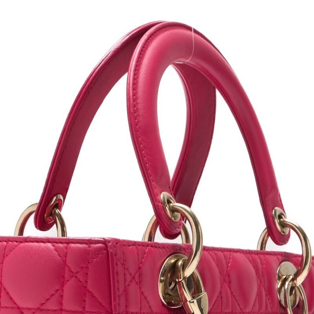 Dior Lady Cannage Handbag Pink Lambskin - Picture 5 of 8